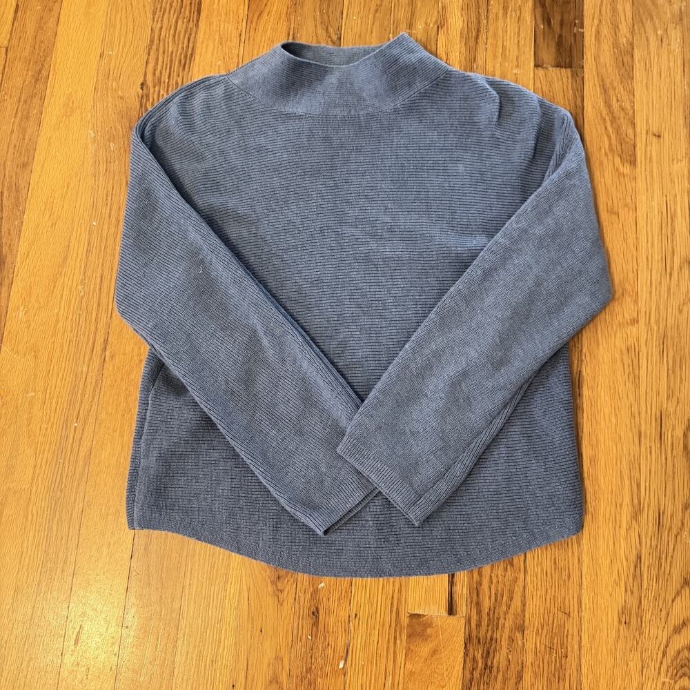 Lululemon Mock Neck Sweater XS/S Blue Ribbed Knit Pullover XS/S